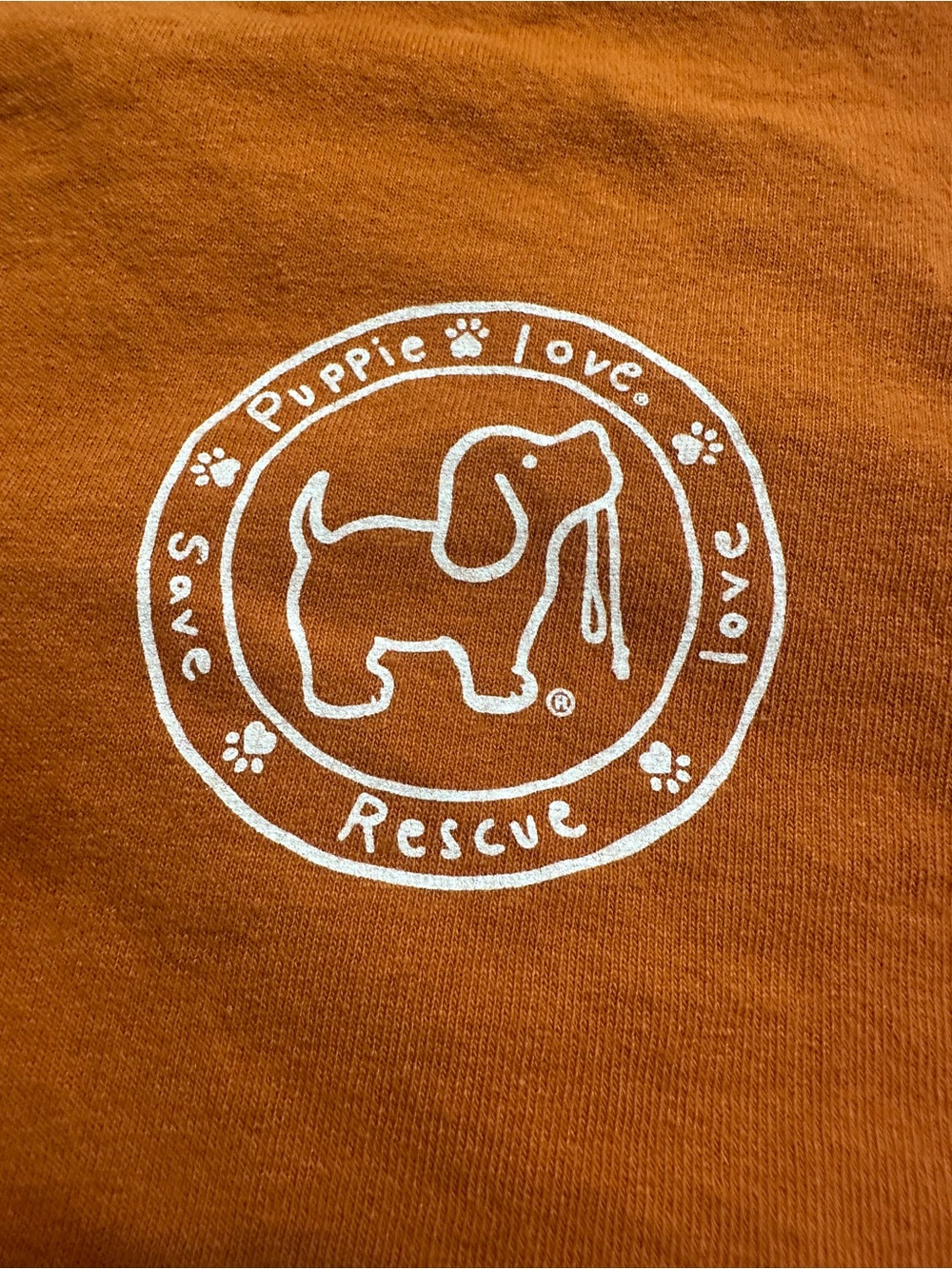 Puppie Love Floral Long-Sleeve Tee - Rust Orange XXL - Picture 4 of 9